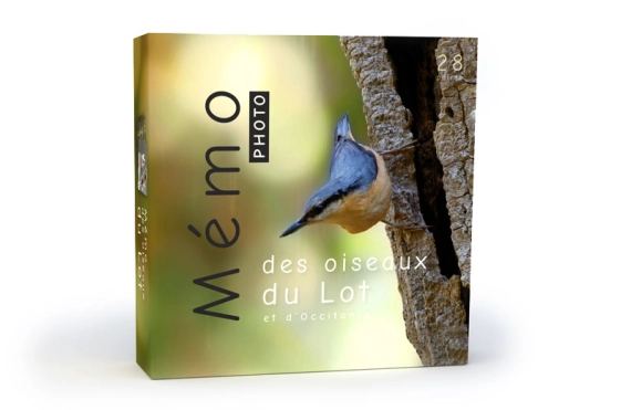 Face de la boîte du jeu Mémo photo des oiseaux du Lot et d'Occitanie